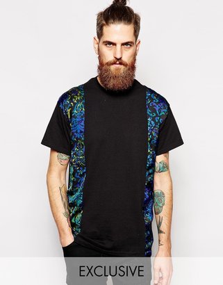 Reclaimed Vintage Longline T-Shirt With Floral Stripes