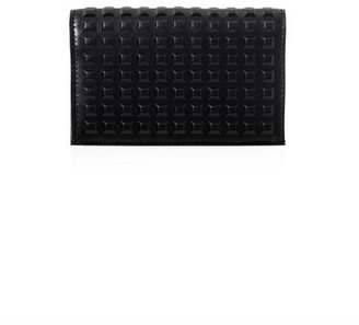 Balenciaga Grid-embossed leather card holder