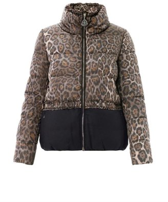 Moncler Argentee leopard and flannel jacket