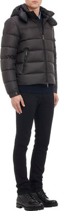 Moncler Channel-Quilted Hooded Puffer Jacket-Black