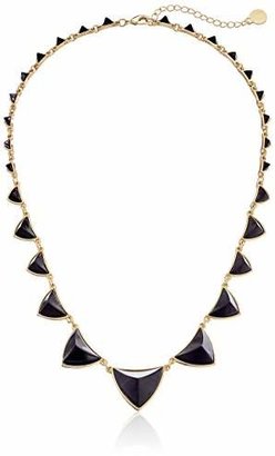 House Of Harlow Plated Pyramid Station Black Necklace