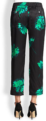 Nina Ricci Floral-Print Silk Pajama Pants
