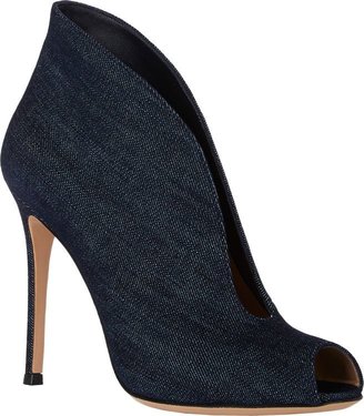 Gianvito Rossi Split-Front Ankle Boots-Blue