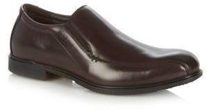 Hush Puppies Brown leather stitched slip on shoes