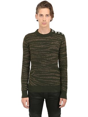 Balmain Zebra Merino Wool Sweater