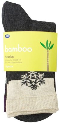 Boots Purple Snowflake Bamboo Socks 3 Pack
