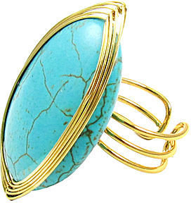 JCPenney Pannee Gold Wire Wrapped Turquoise Ring