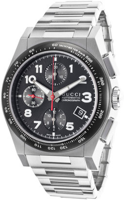 Gucci Stainless Steel & Black Dial Chronograph Watch, 42mm