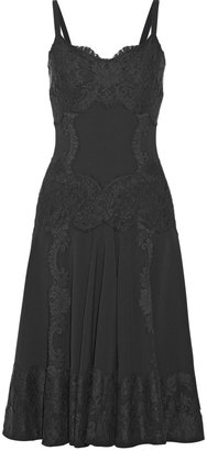 Dolce & Gabbana Lace-appliquéd crepe dress