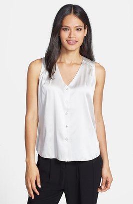 Eileen Fisher V-Neck Sleeveless Silk Shirt