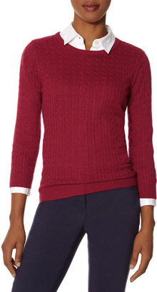 The Limited Zip Back Cable Knit Sweater