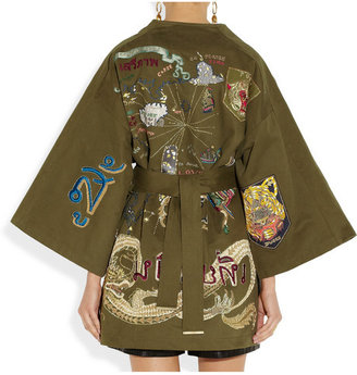 Emilio Pucci Embroidered cotton-canvas kimono-style jacket