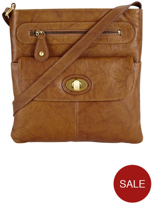 Suzanne Leather Pocket Front Crossbody Bag