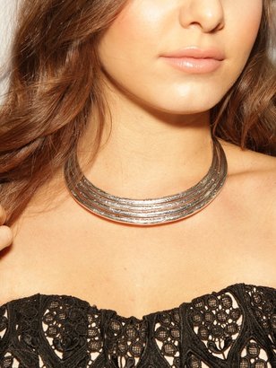 Natalie B Jewelry Soul Seeker Collar Necklace in Silver