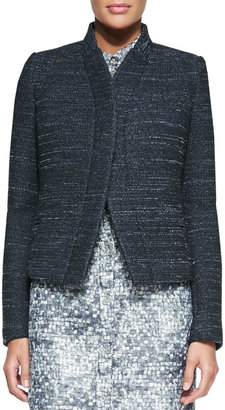 O'2nd Stand-Collar Tweed Jacket