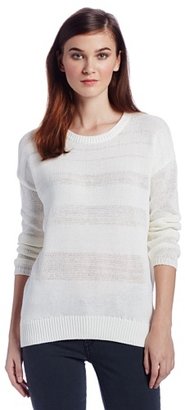 Vince Camuto Women's Decending Sheer Stripes Long Sleeve Sweater