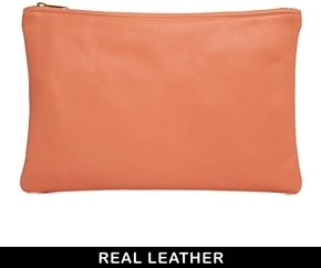 American Apparel Leather Clutch in Orange Sherbet - Orange sherbet