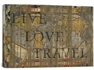 iCanvas 'Live Love Travel - Diego Tirigall' Giclee Print Canvas Art