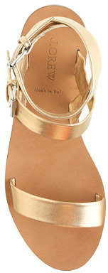 Leila metallic ankle-wrap sandals