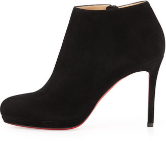 Christian Louboutin Bella Suede Red Sole Ankle Boot, Black