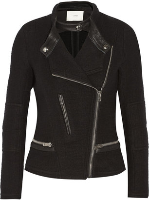IRO Clifed leather-trimmed wool biker jacket