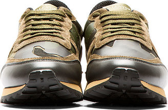 Valentino Gren Camo Patchwork Studded Sneakers