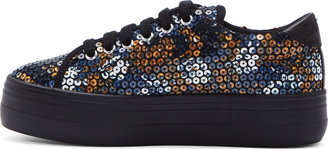 Carven Black Sequinned No Name Edition Sneakers