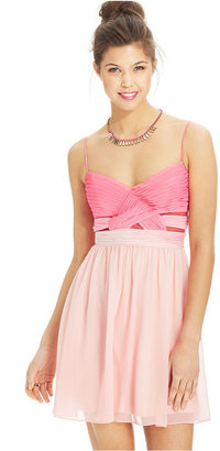 Adrianna Papell Hailey Logan by Juniors' Ombre Pleated Dress