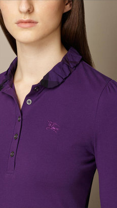 Burberry Long Sleeve Check Collar Polo Shirt