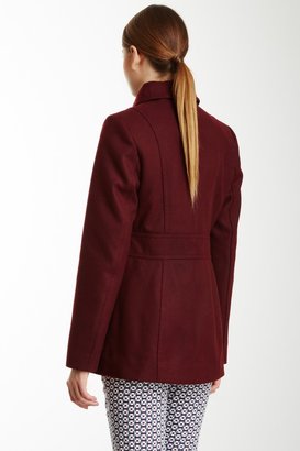 Kensie Hooded Button Front Peacoat