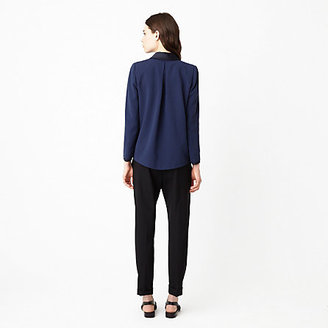 Band Of Outsiders pleat back blazer w/ satin collar