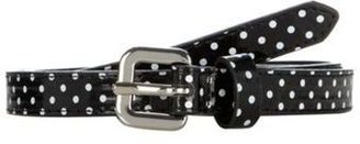 Red Herring Black polka dot patent skinny belt
