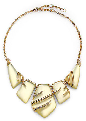 Alexis Bittar Vert D'Eau Lucite & Crystal Sabre Articulated Bib Necklace