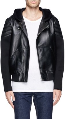 Givenchy Bonded jersey sleeve biker jacket