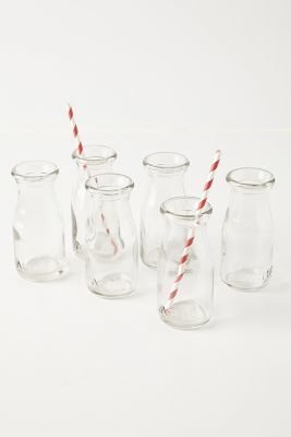 Anthropologie Glass Milk Bottles