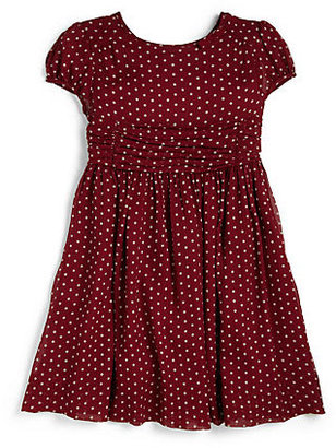 Burberry Little Girl's Silk Polka Dot Dress