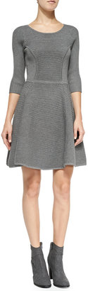 Milly Textured Fit & Flare Knit Dress