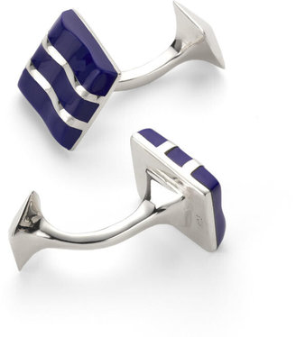 Aspinal of London Wave Sterling Silver Cufflinks