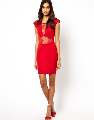AX Paris Bodycon Dress with Lace Insert