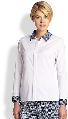 Saks Fifth Avenue Poplin Contrast-Print Shirt