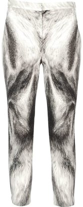 Alexander McQueen fox print cropped trousers