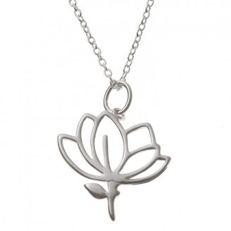 Oliver Bonas Silver Flower Bud Necklace
