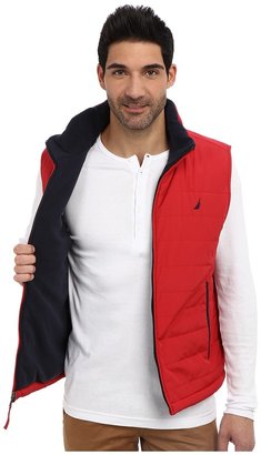 Nautica Quilted Vest Polyfill Open Bottom Transitional Outerwear