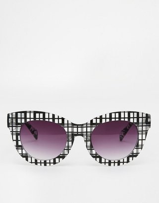 ASOS Cat Eye Sunglasses In Gingham Print