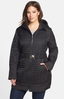 Laundry by Shelli Segal Hooded Quilted Jacket (Plus Size)