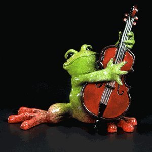 Leon Kitty's Critters 8484 Bass Frog Playing Bass, 6-Inch Tall, Multi-Colored