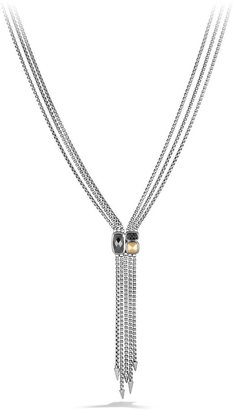 David Yurman Confetti Drop Necklace with Hematine, Black Diamonds, and Gold