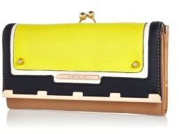 River Island Yellow colour block clip top purse