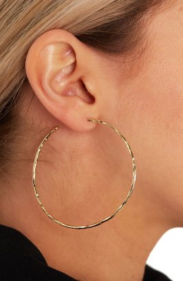 Argentovivo Hammered Large Hoop Earrings
