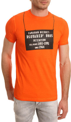 DSquared 1090 DSQUARED Jail Pics Orange T-shirt
